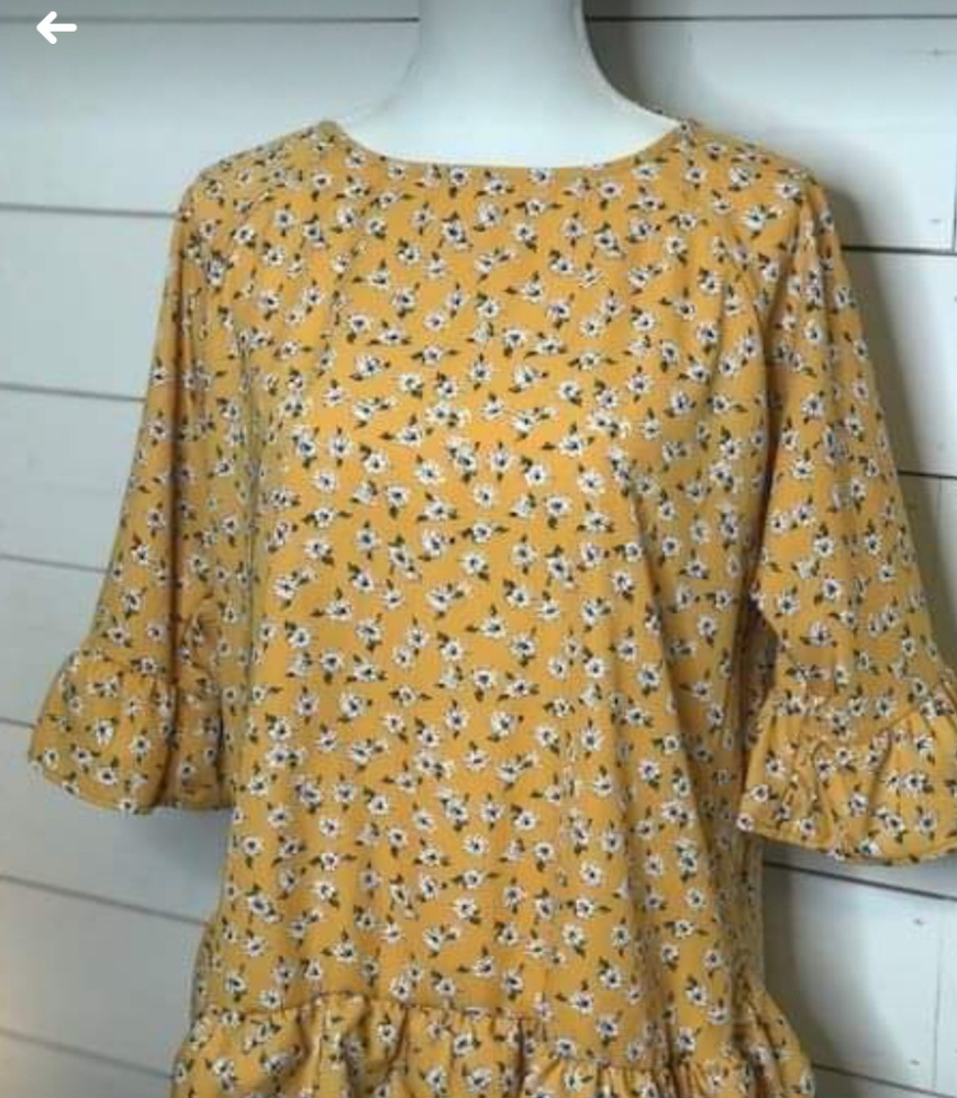 Daisy Ruffled sleeve and hem top